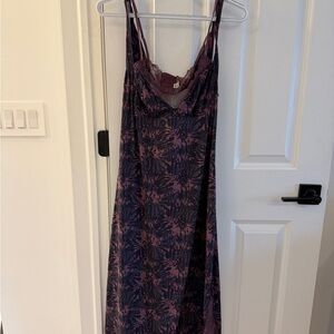 x Intimately FP Party Crasher Midi Slip Dress in Deep Charcoal Combo